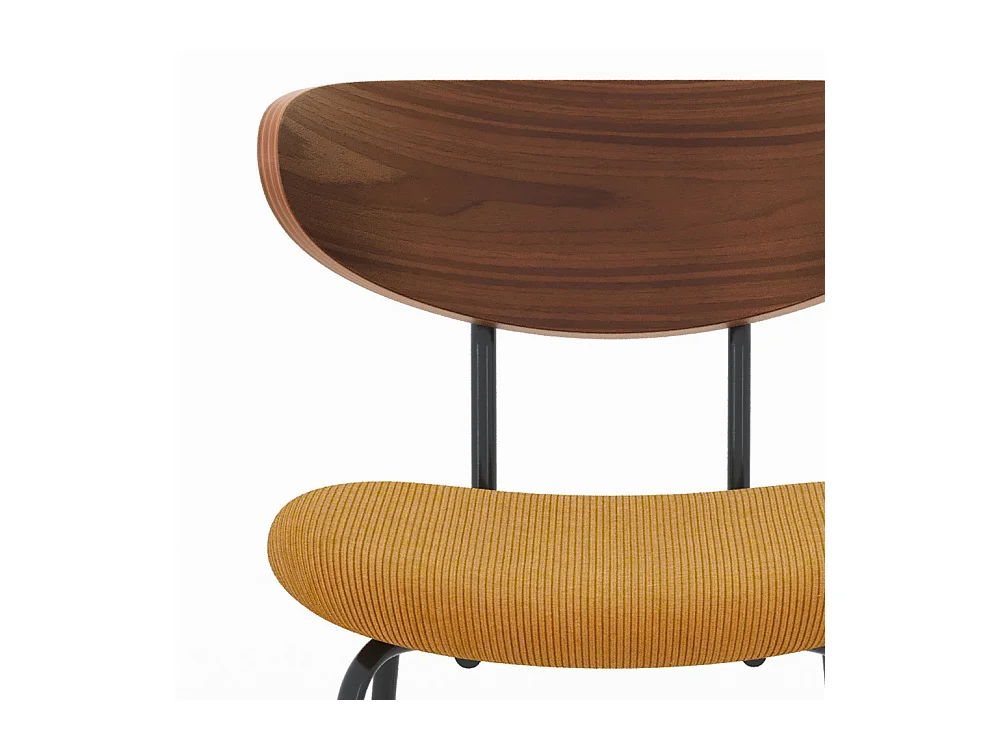 Lot de 2 chaises pour îlot central en velours côtelé jaune 64.5 cm - Jade