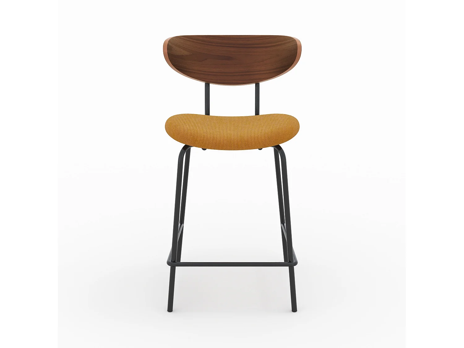 Set di 2 sedie per isola centrale in velluto a coste giallo 64,5 cm - Jade