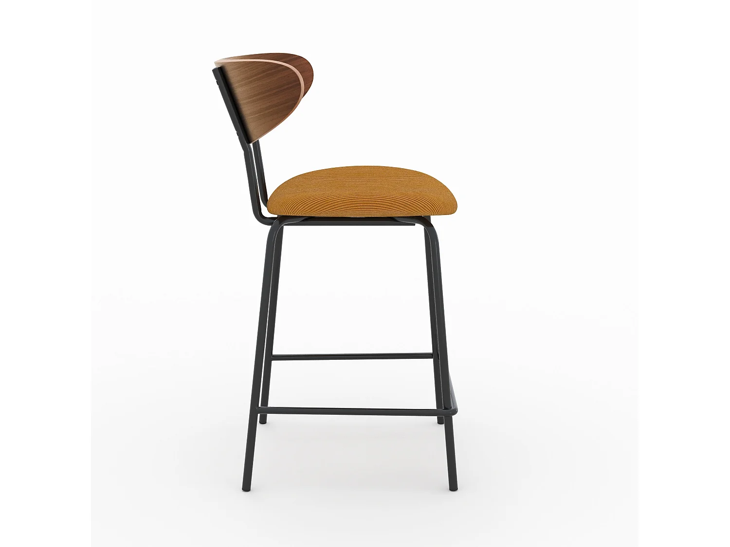 Lot de 2 chaises pour îlot central en velours côtelé jaune 64.5 cm - Jade