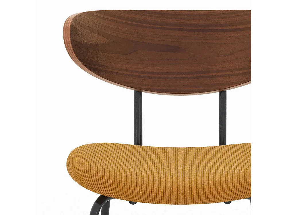 Lot de 2 chaises pour îlot central en velours côtelé jaune 64.5 cm - Jade
