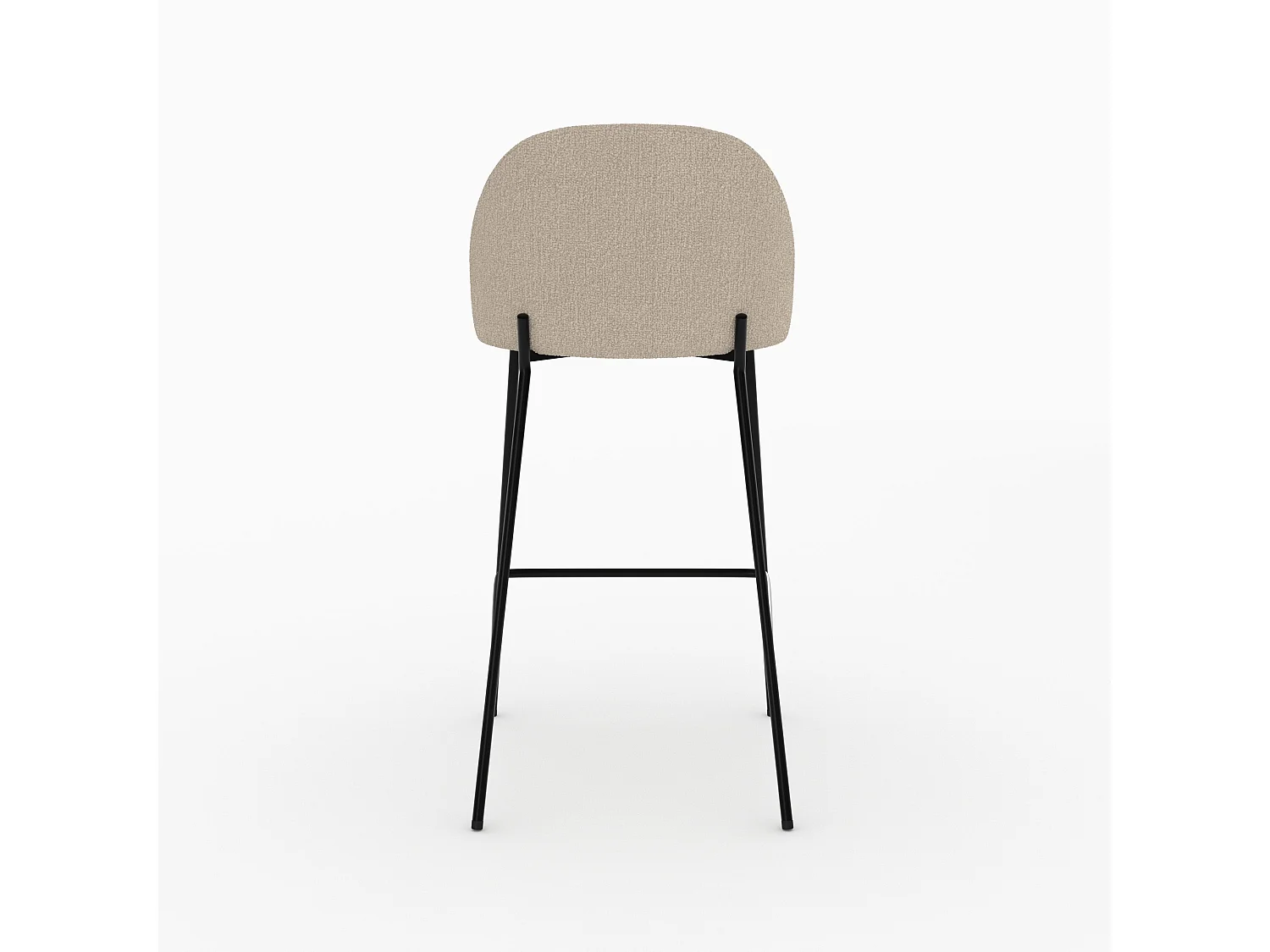 Set di 2 sedie da bar in tessuto bouclé crema - Karl