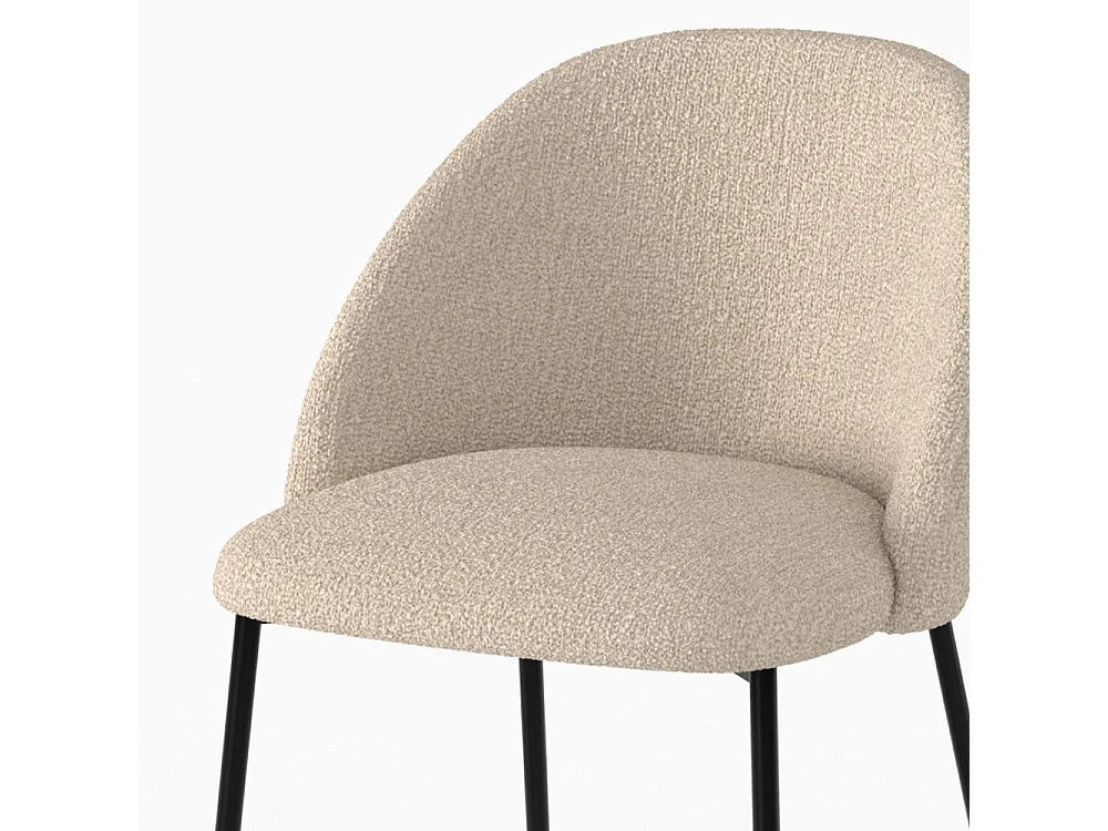 Set de 2 sillas para isla central en tejido bouclé crema - Karl