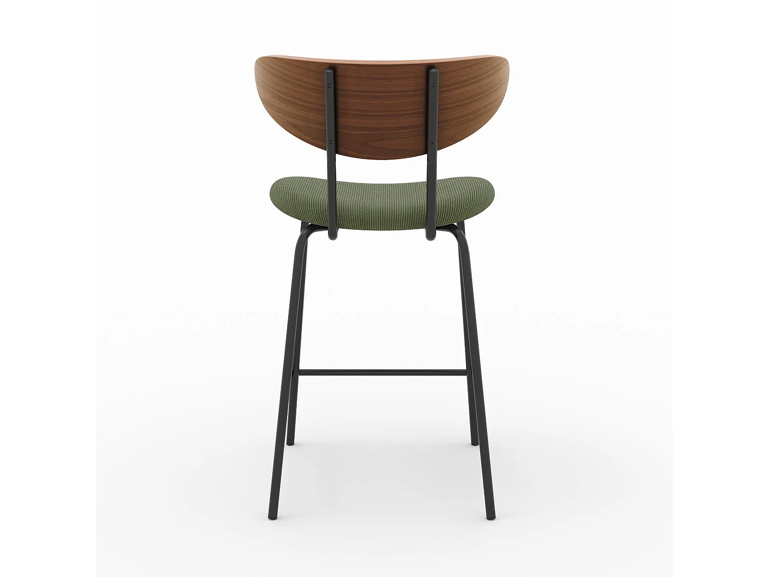 Lot de 2 chaises pour îlot central en velours côtelé kaki 64.5 cm - Jade