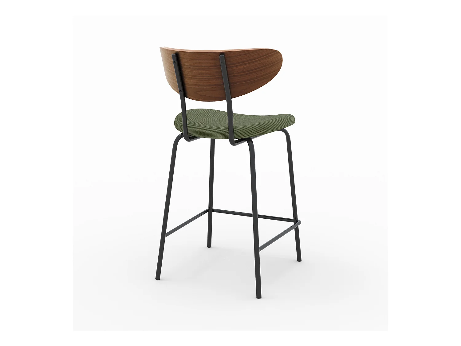 Lot de 2 chaises pour îlot central en velours côtelé kaki 64.5 cm - Jade