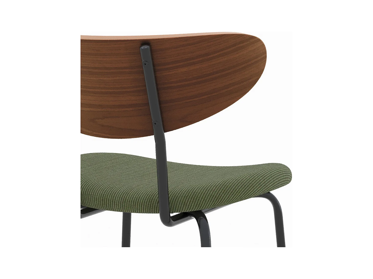 Lot de 2 chaises pour îlot central en velours côtelé kaki 64.5 cm - Jade