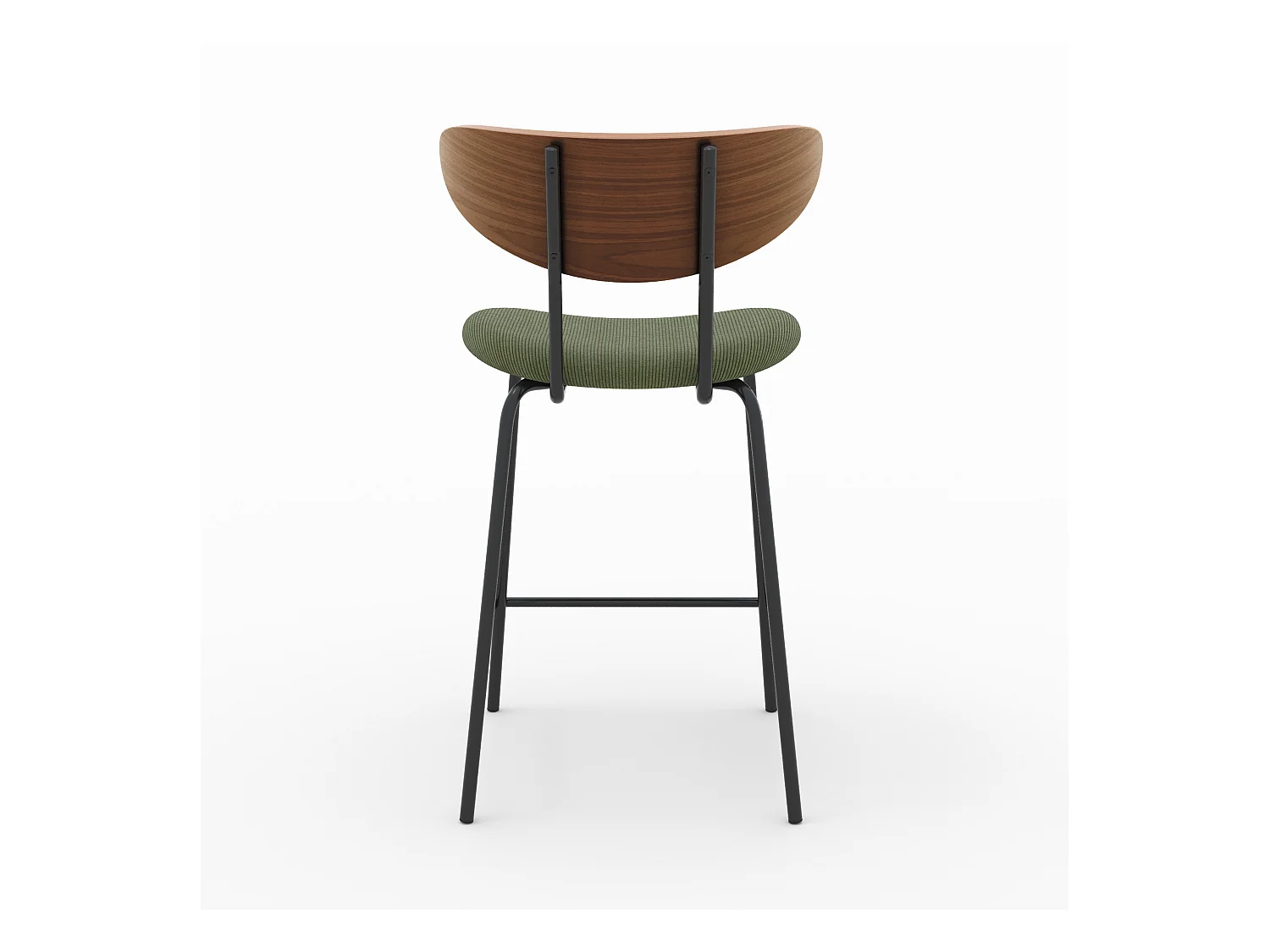 Lot de 2 chaises pour îlot central en velours côtelé kaki 64.5 cm - Jade