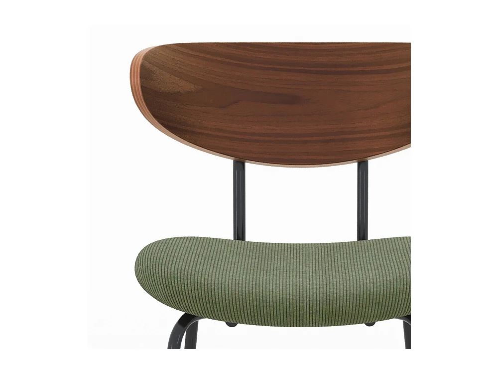 Lot de 2 chaises pour îlot central en velours côtelé kaki 64.5 cm - Jade