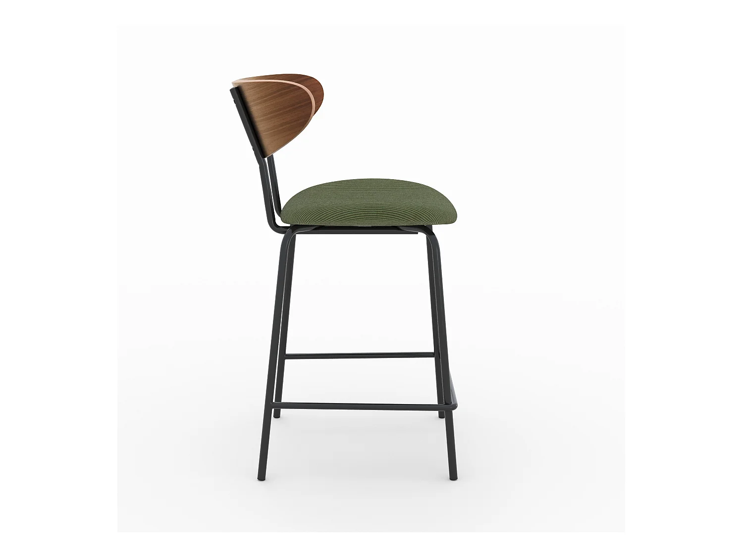 Lot de 2 chaises pour îlot central en velours côtelé kaki 64.5 cm - Jade