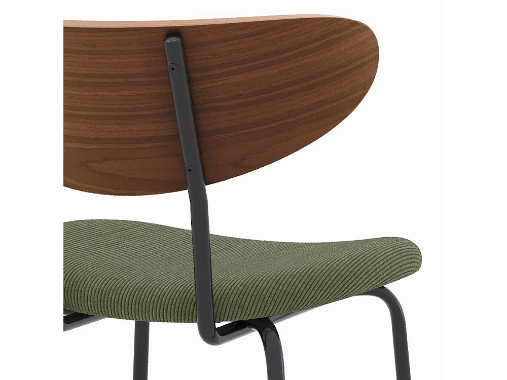 Lot de 2 chaises pour îlot central en velours côtelé kaki 64.5 cm - Jade
