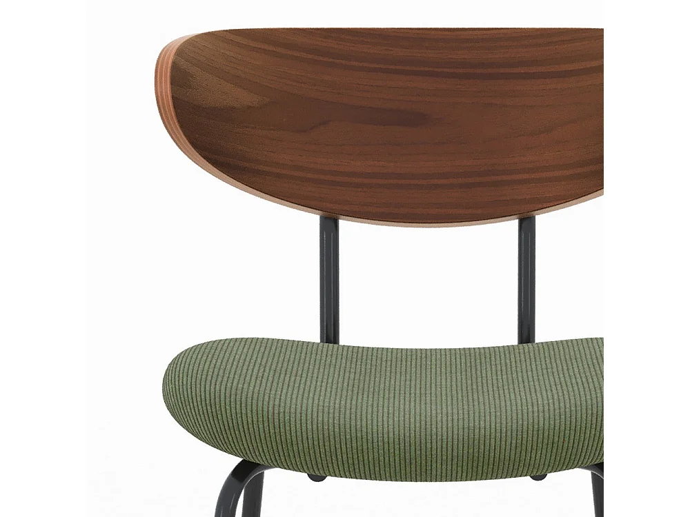 Lot de 2 chaises pour îlot central en velours côtelé kaki 64.5 cm - Jade