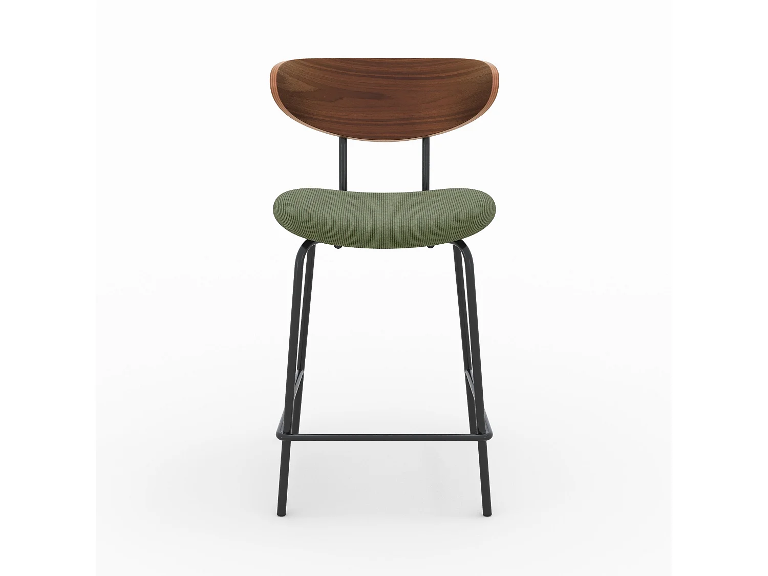 Lot de 2 chaises pour îlot central en velours côtelé kaki 64.5 cm - Jade