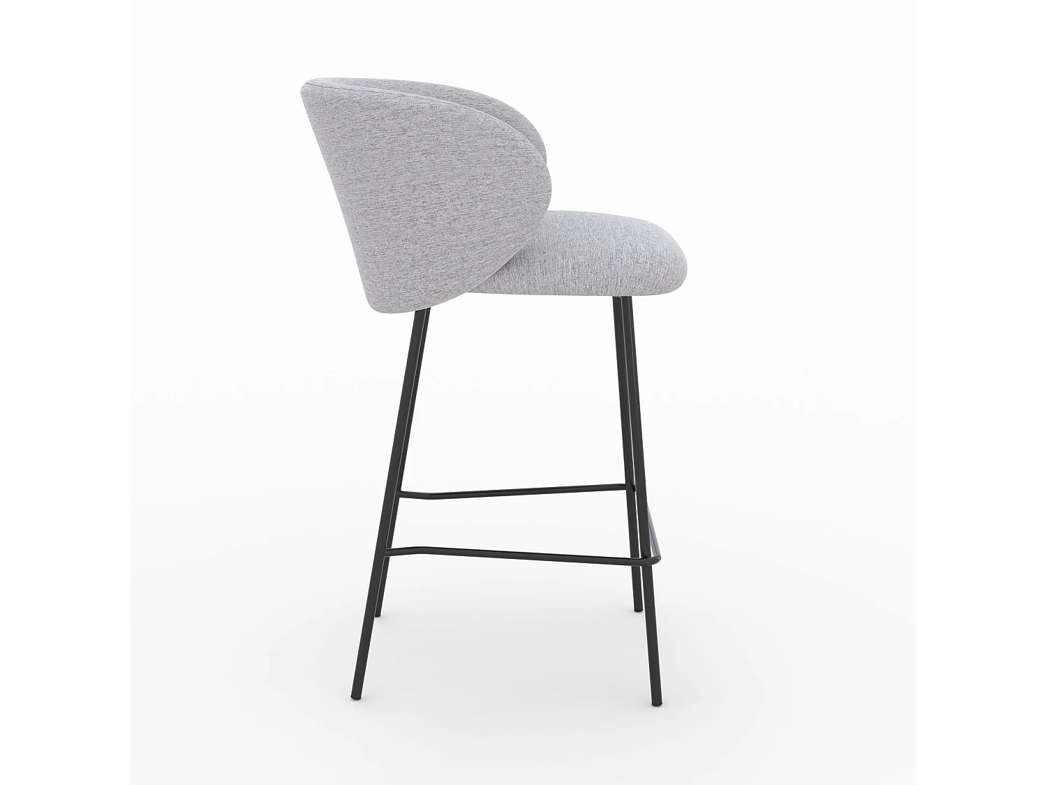 Lot de 2 chaises pour îlot central en tissu gris clair 68 cm - Victoria