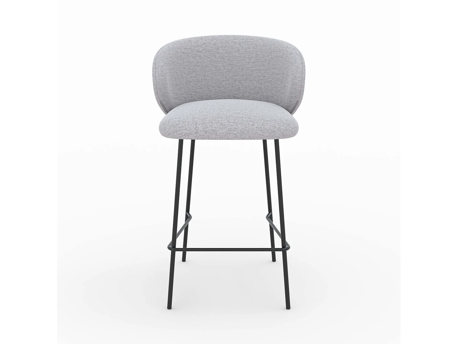 Lot de 2 chaises pour îlot central en tissu gris clair 68 cm - Victoria