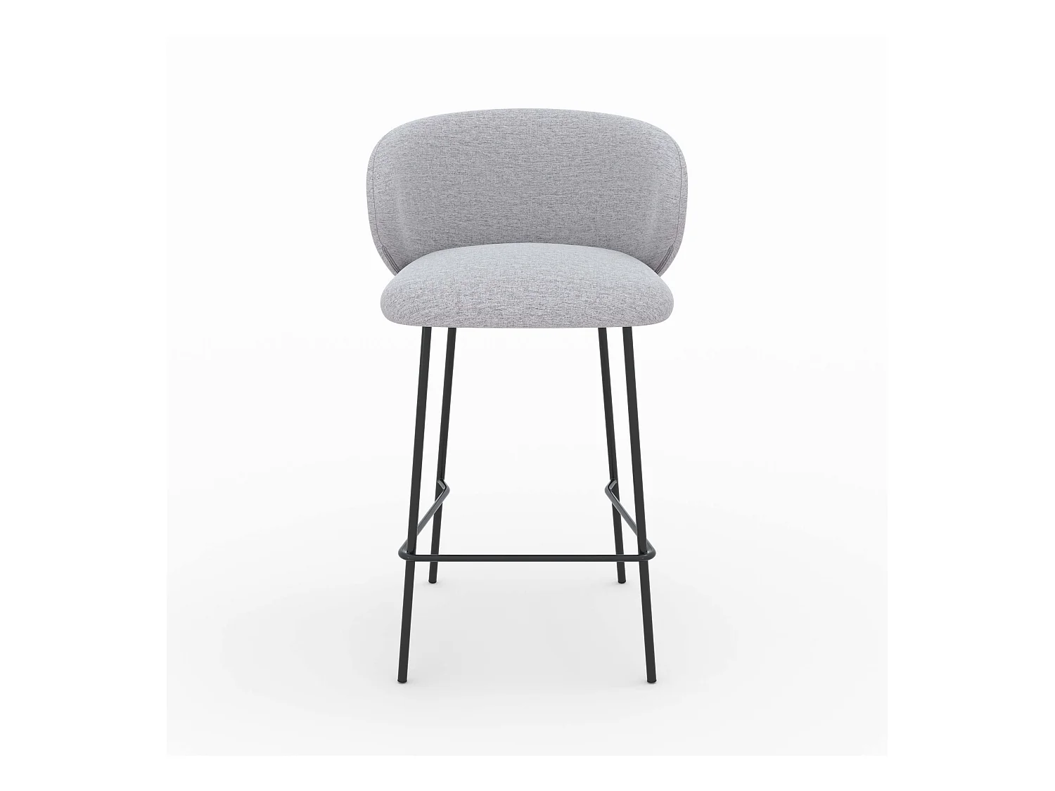 Set di 2 sedie per isola centrale in tessuto grigio chiaro 68 cm - Victoria