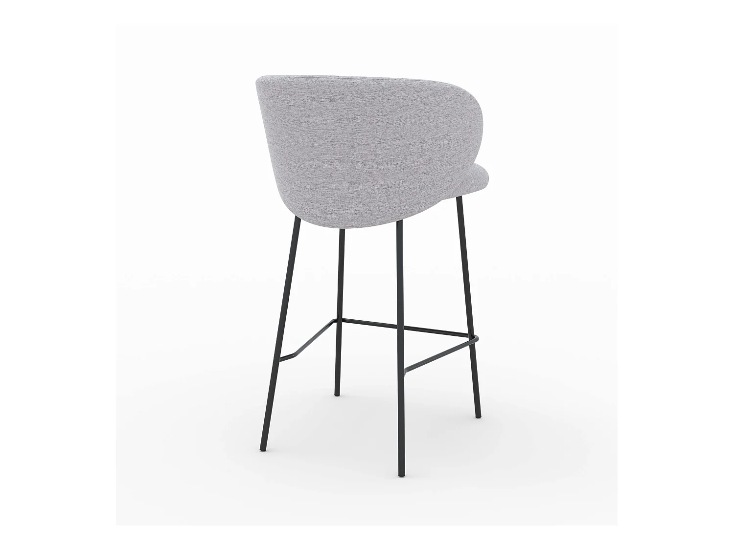 Set di 2 sedie per isola centrale in tessuto grigio chiaro 68 cm - Victoria