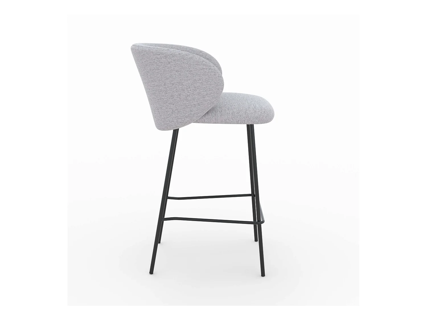 Set di 2 sedie per isola centrale in tessuto grigio chiaro 68 cm - Victoria