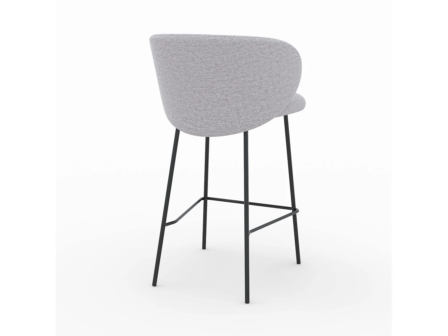 Lot de 2 chaises pour îlot central en tissu gris clair 67 cm - Victoria