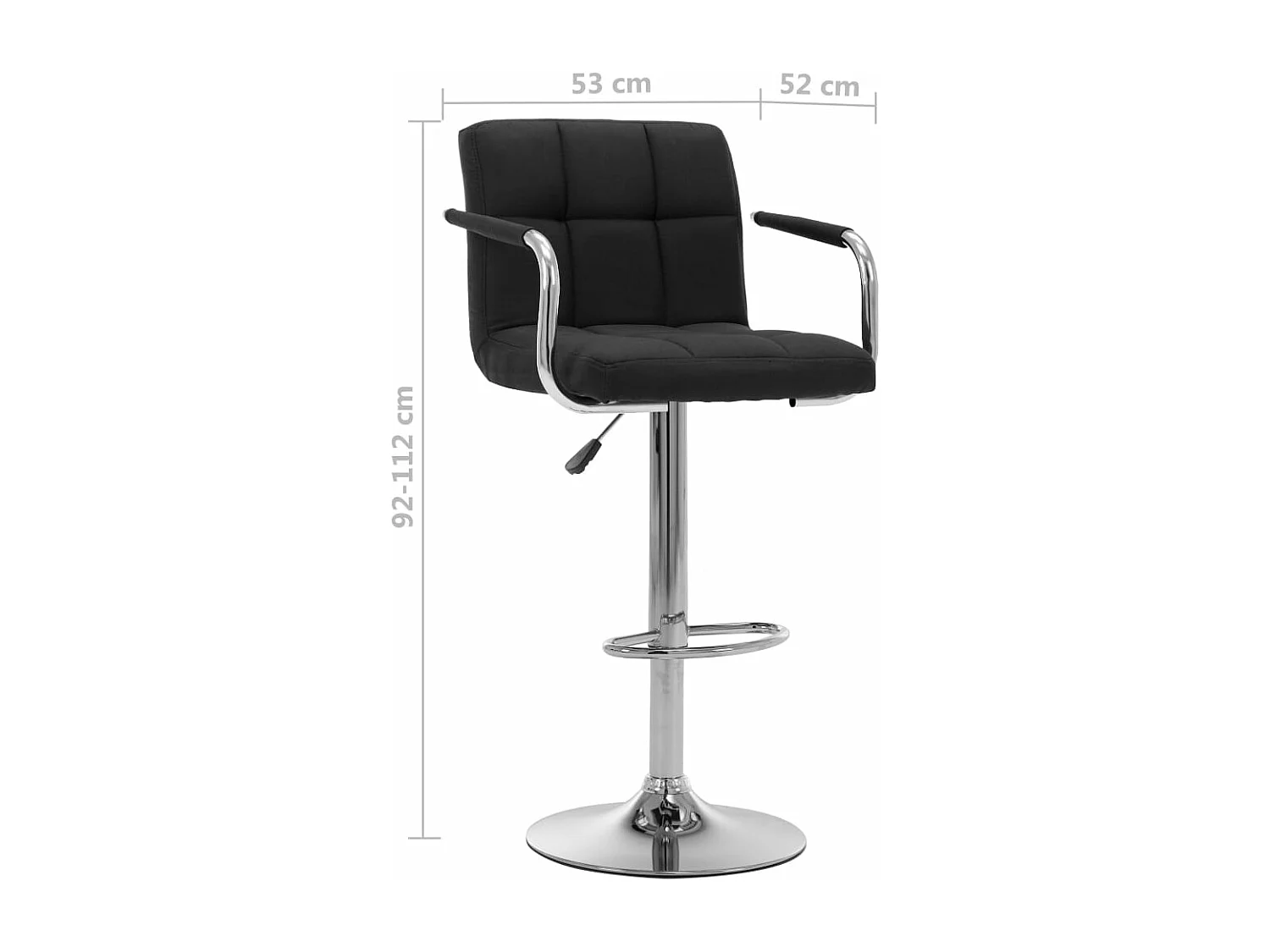 Barhocker Schwarz Stoff