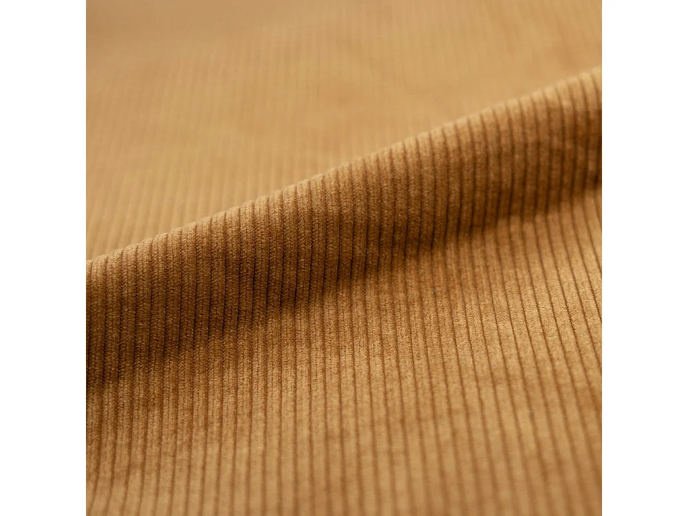 Set de 2 sillas en pana amarillo mostaza y madera de nogal - Jade