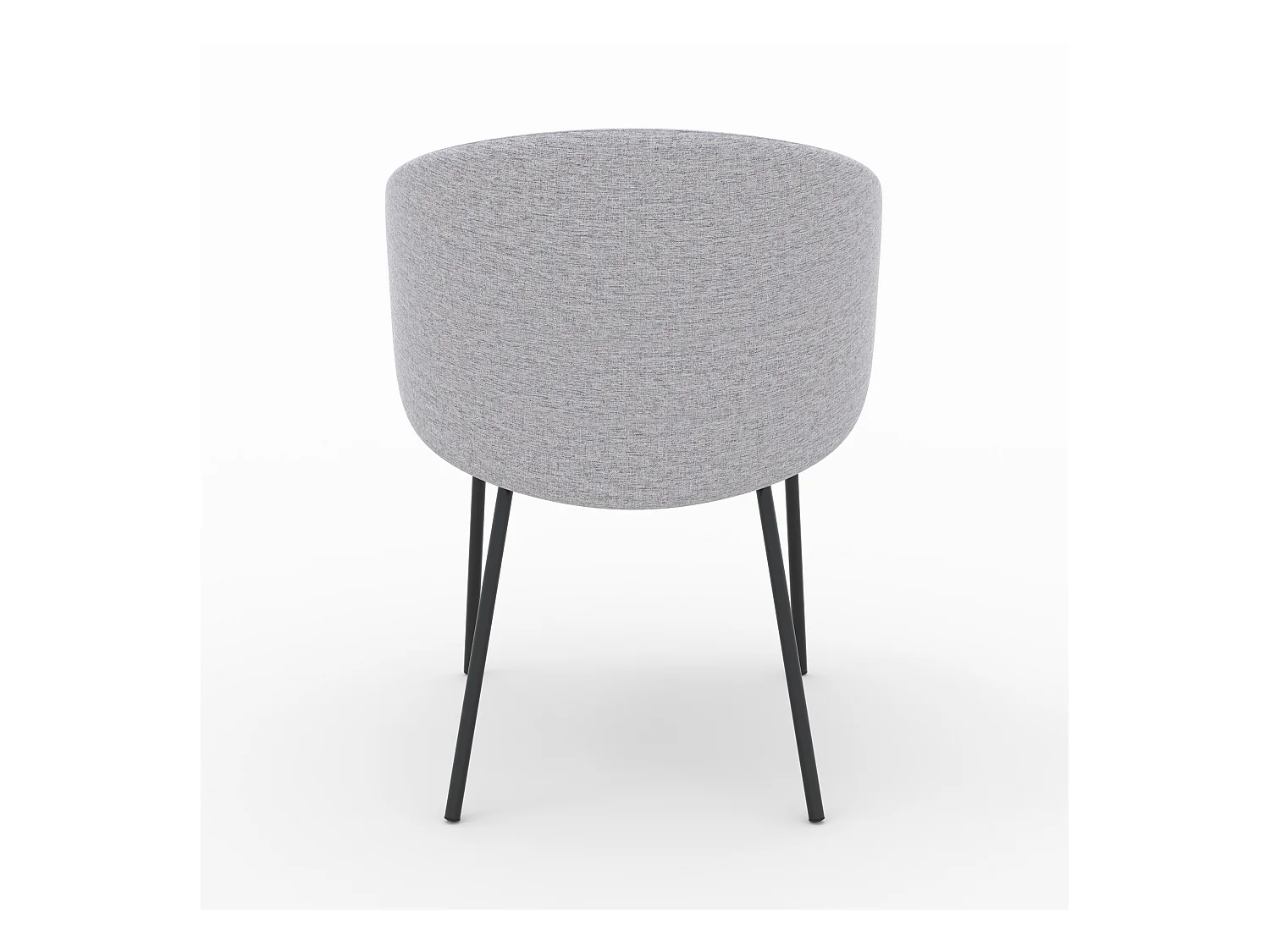 Lot de 2 chaises en tissu gris clair et pieds en métal noir - Victoria