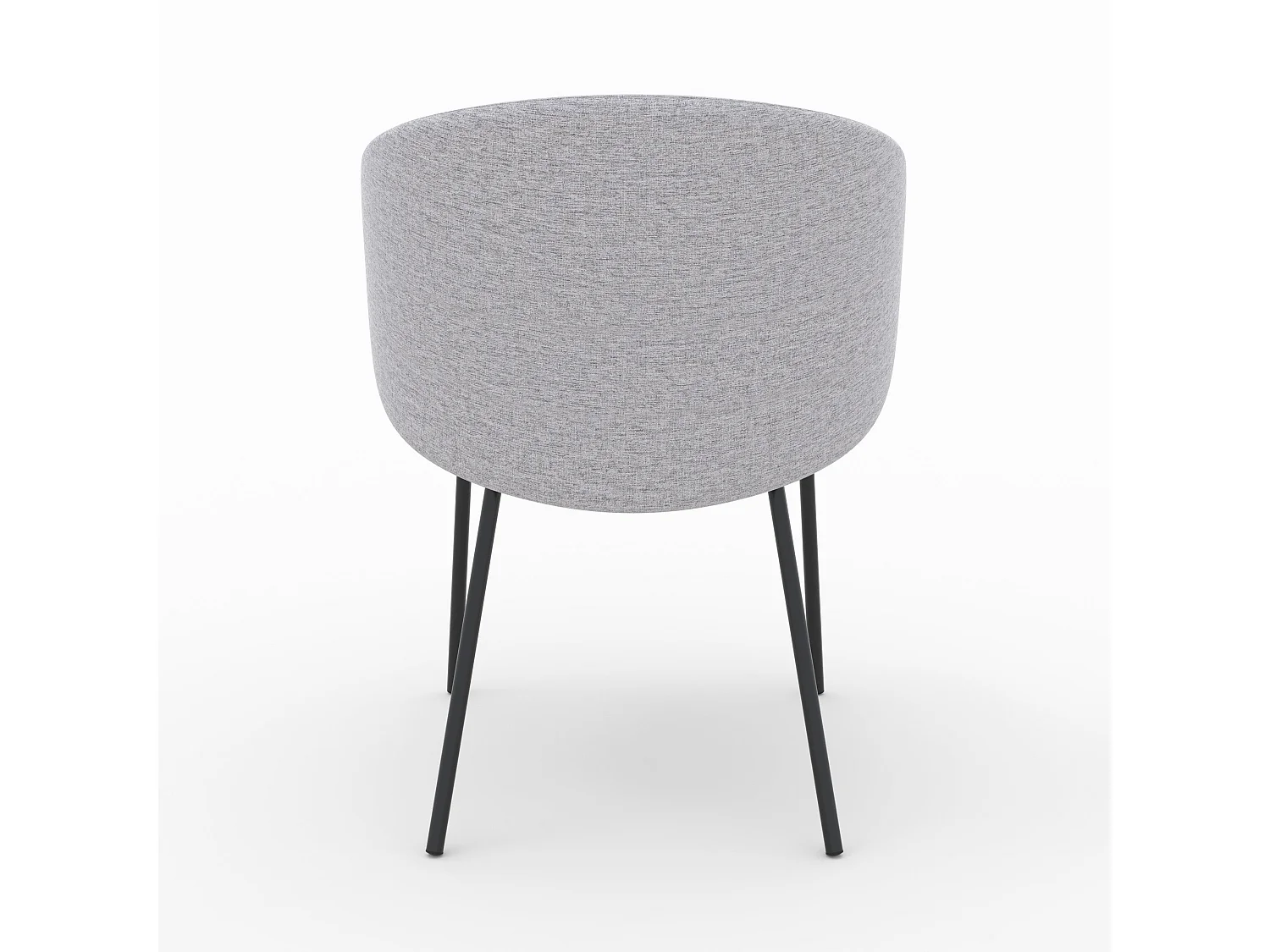 Lot de 2 chaises en tissu gris clair et pieds en métal noir - Victoria