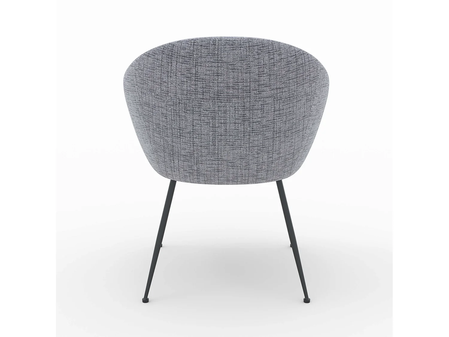 Fauteuil en tissu gris chiné et pieds en métal noir - Socky