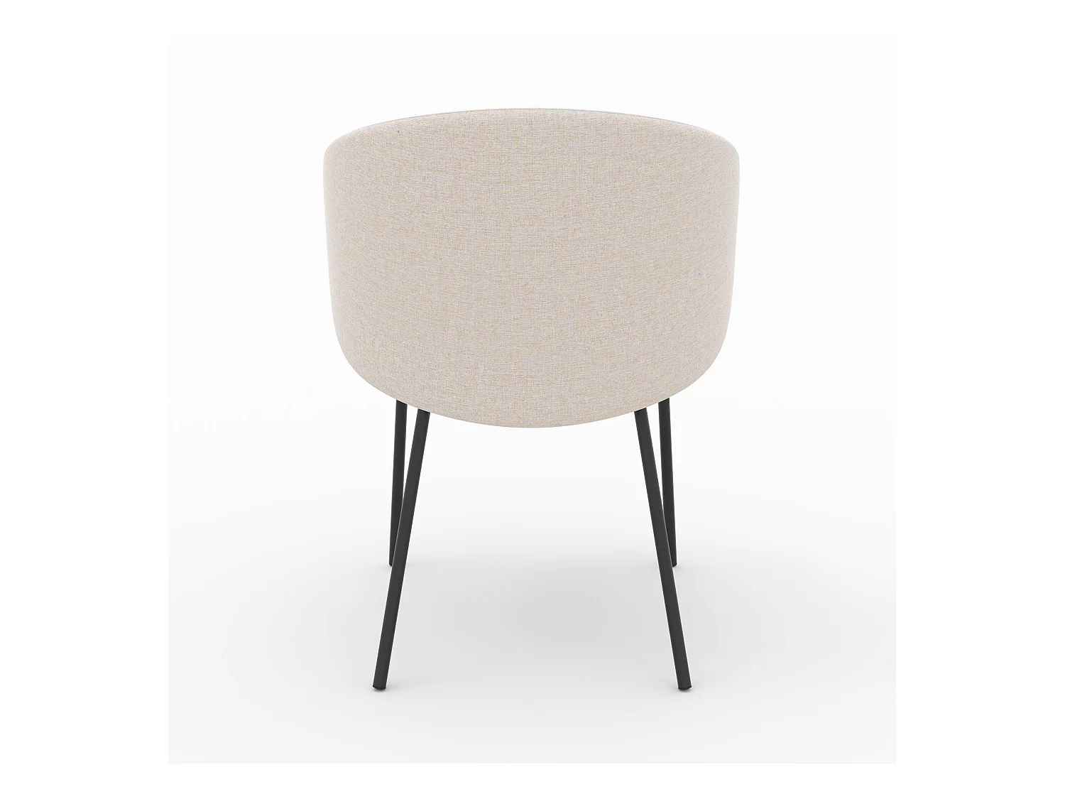 Lot de 2 chaises en tissu beige et pieds en métal noir - Victoria