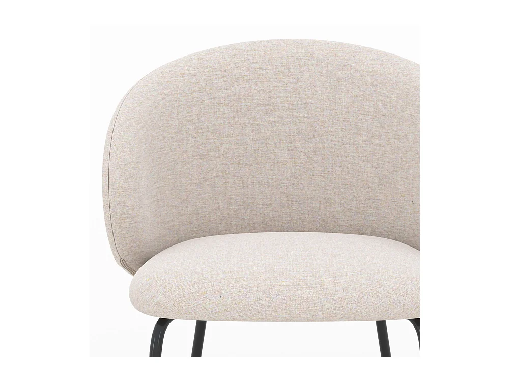 Lot de 2 chaises en tissu beige et pieds en métal noir - Victoria