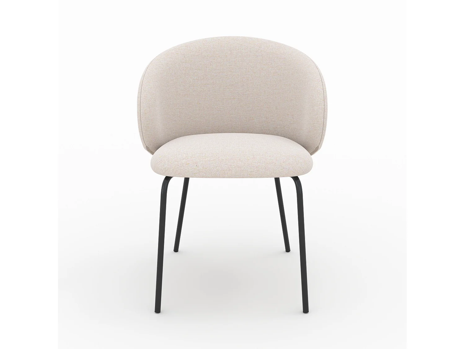 Set di 2 sedie Victoria in tessuto beige con gambe in metallo nero - Victoria