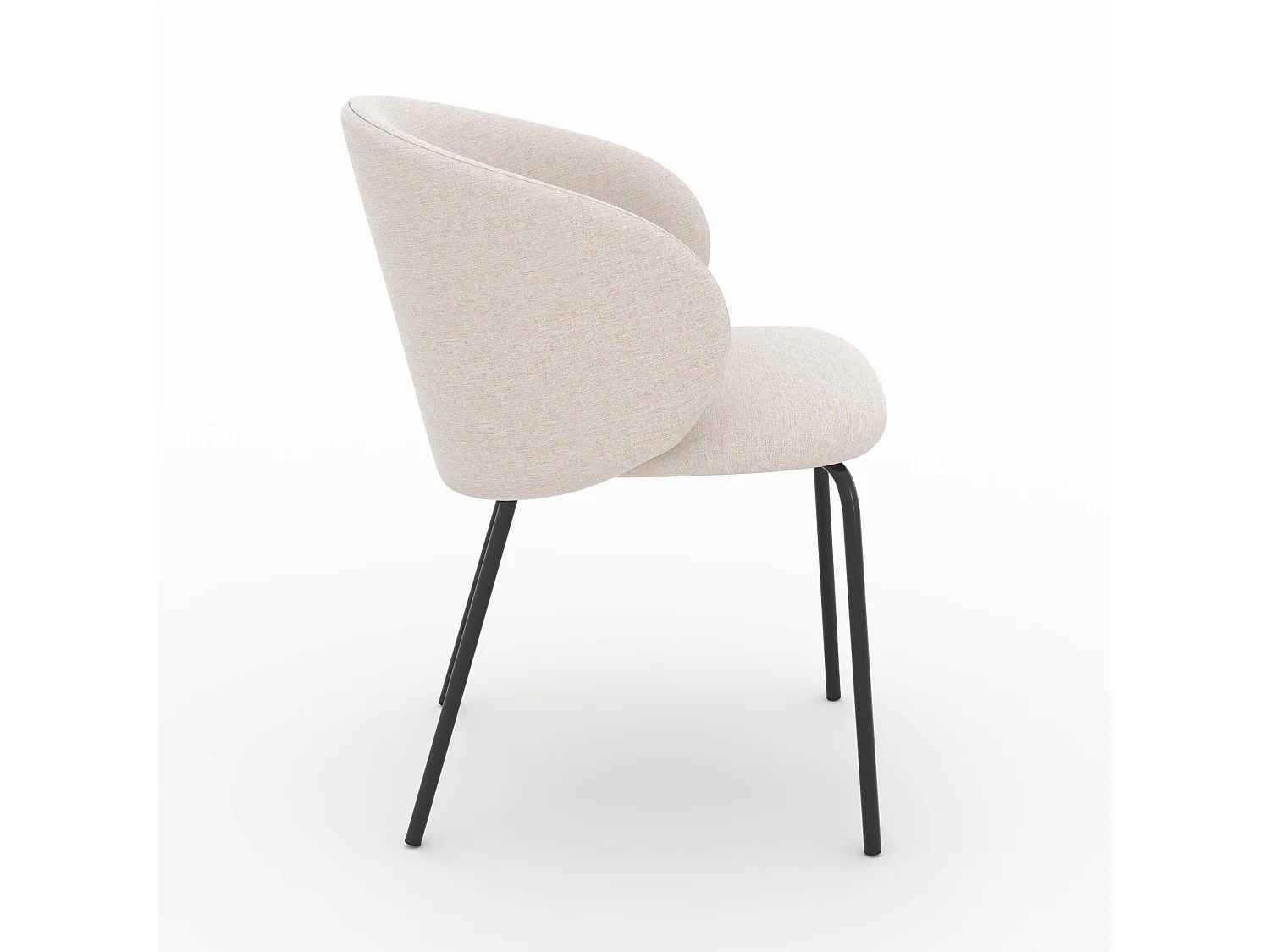 Set di 2 sedie Victoria in tessuto beige con gambe in metallo nero - Victoria