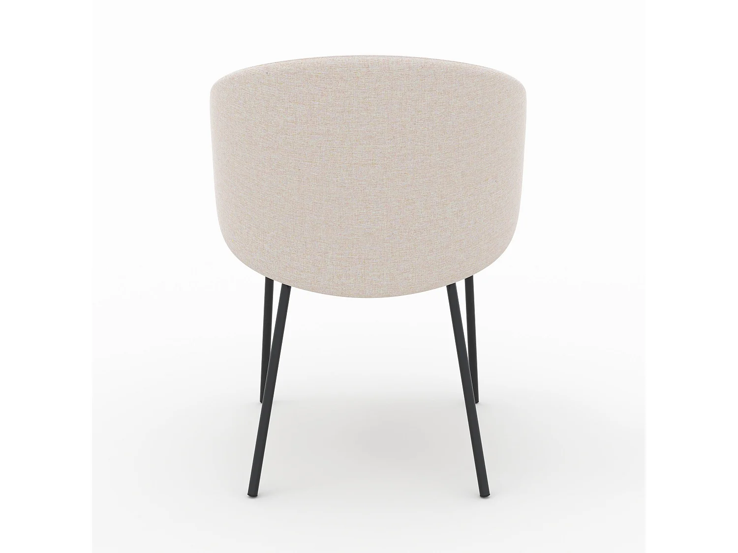 Set di 2 sedie Victoria in tessuto beige con gambe in metallo nero - Victoria