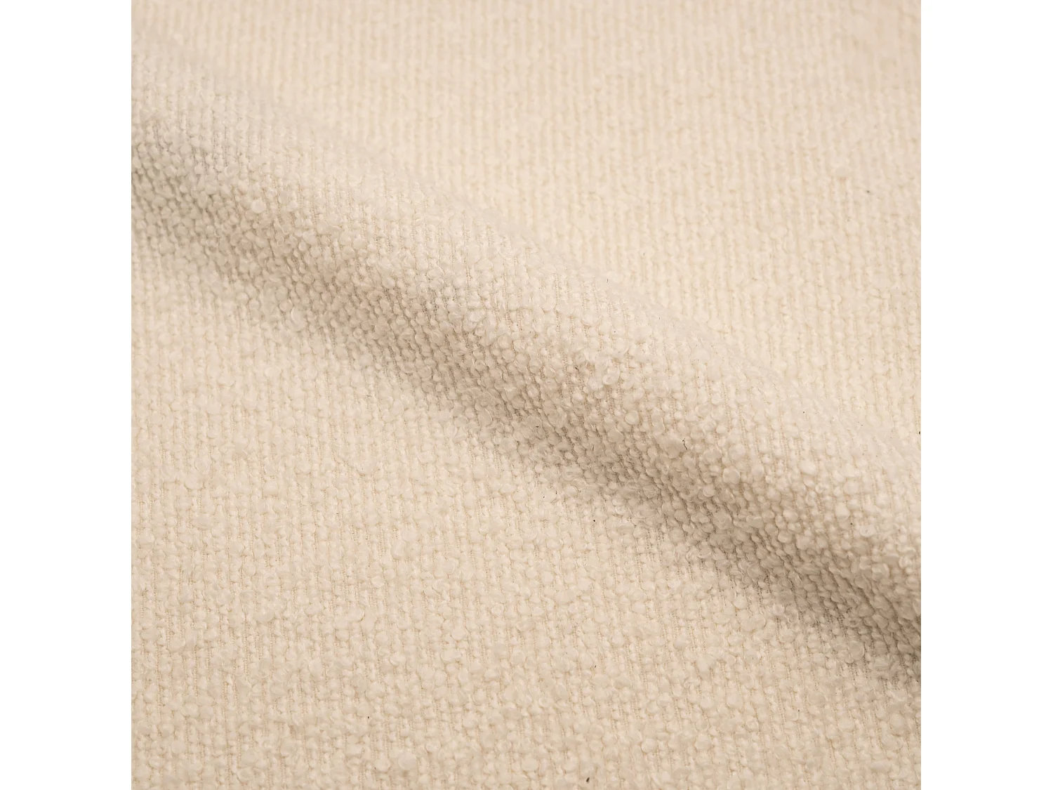 Set de 2 sillas en tejido bouclé beige con patas marrones - Swan