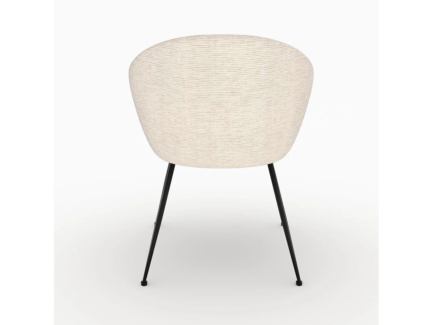 Poltrona in tessuto bianco mélange con gambe in metallo nero - Socky