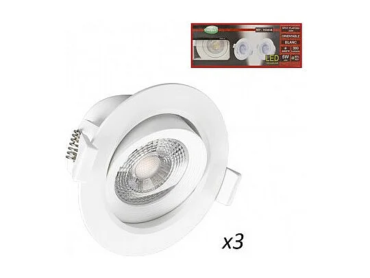 Spot LED SMD Orientable 5W 4000°K pack de 3