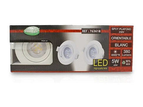 Spot LED SMD Orientable 5W 4000°K pack de 3