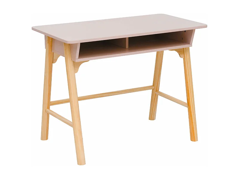 Scrivania per Bambini Rebecca Mobili Badal 70x90x50 MDF Pino Rosa Marrone