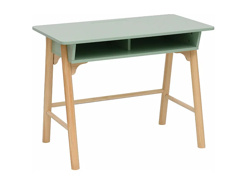 Scrivania per Bambini Rebecca Mobili Luan 70x90x50 MDF Pino Verde Acqua Marrone