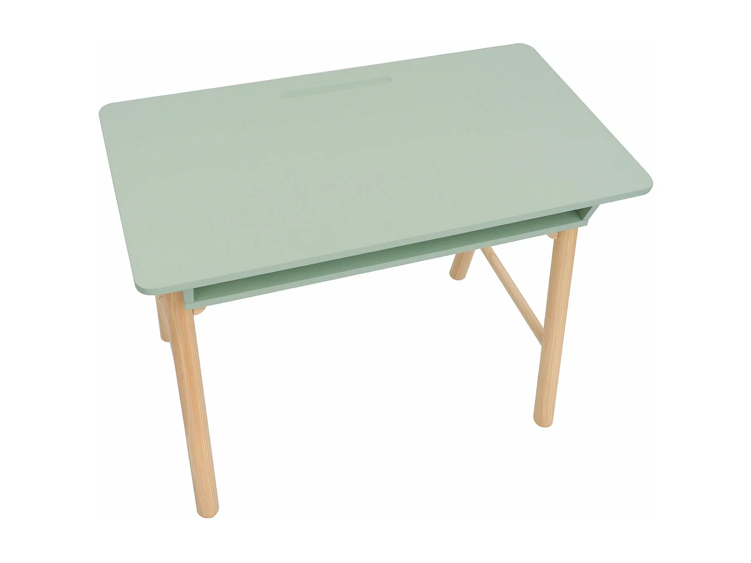 Scrivania per Bambini Rebecca Mobili Luan 70x90x50 MDF Pino Verde Acqua Marrone