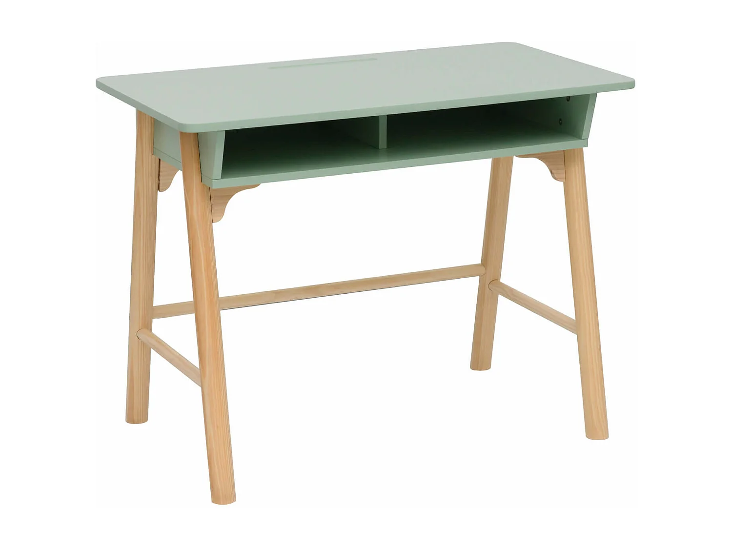 Escritorio para niños Rebecca Mobili Luan 70x90x50 MDF Pino Verde agua Marrón