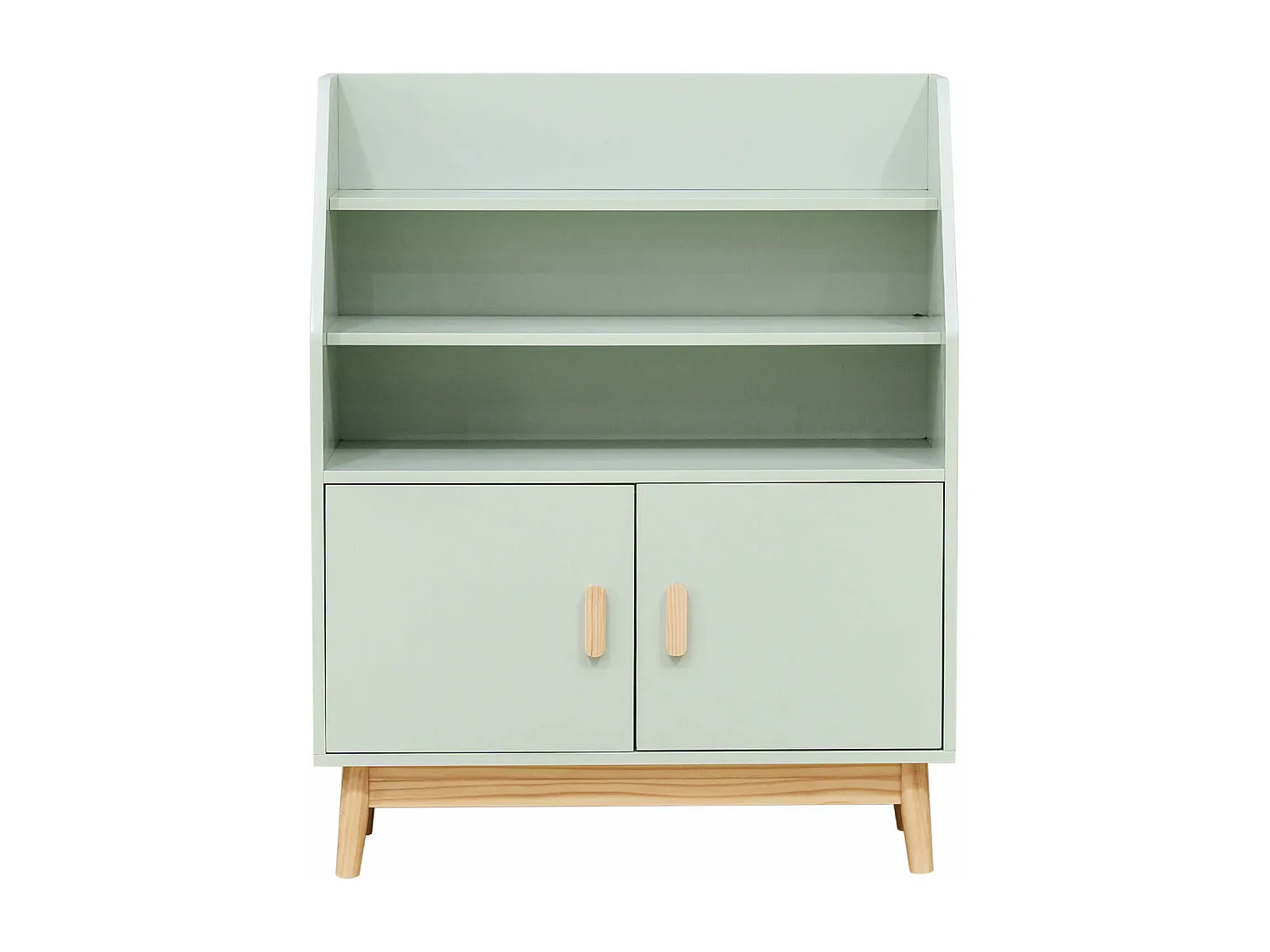 Libreria per Bambini Rebecca Mobili Oroya 100x80x33 MDF Pino Verde Acqua Marrone
