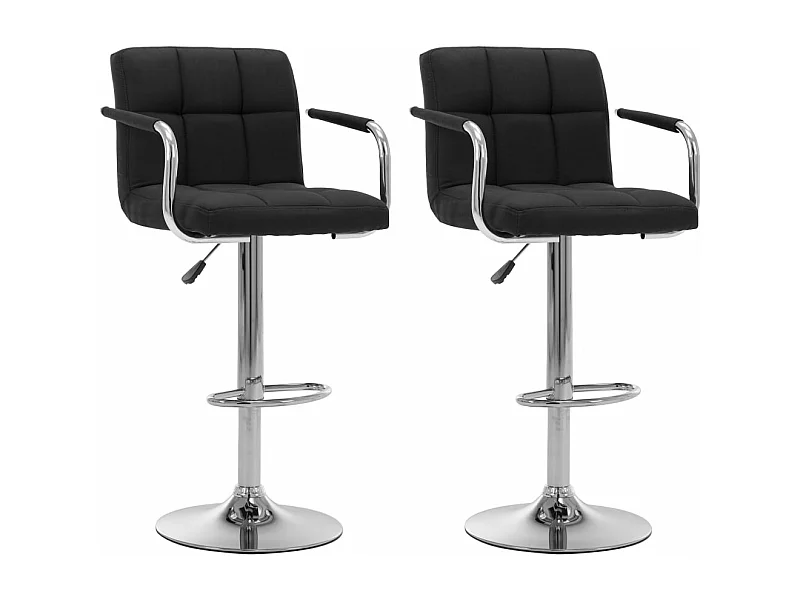 Barhocker 2 Stk. Schwarz Stoff