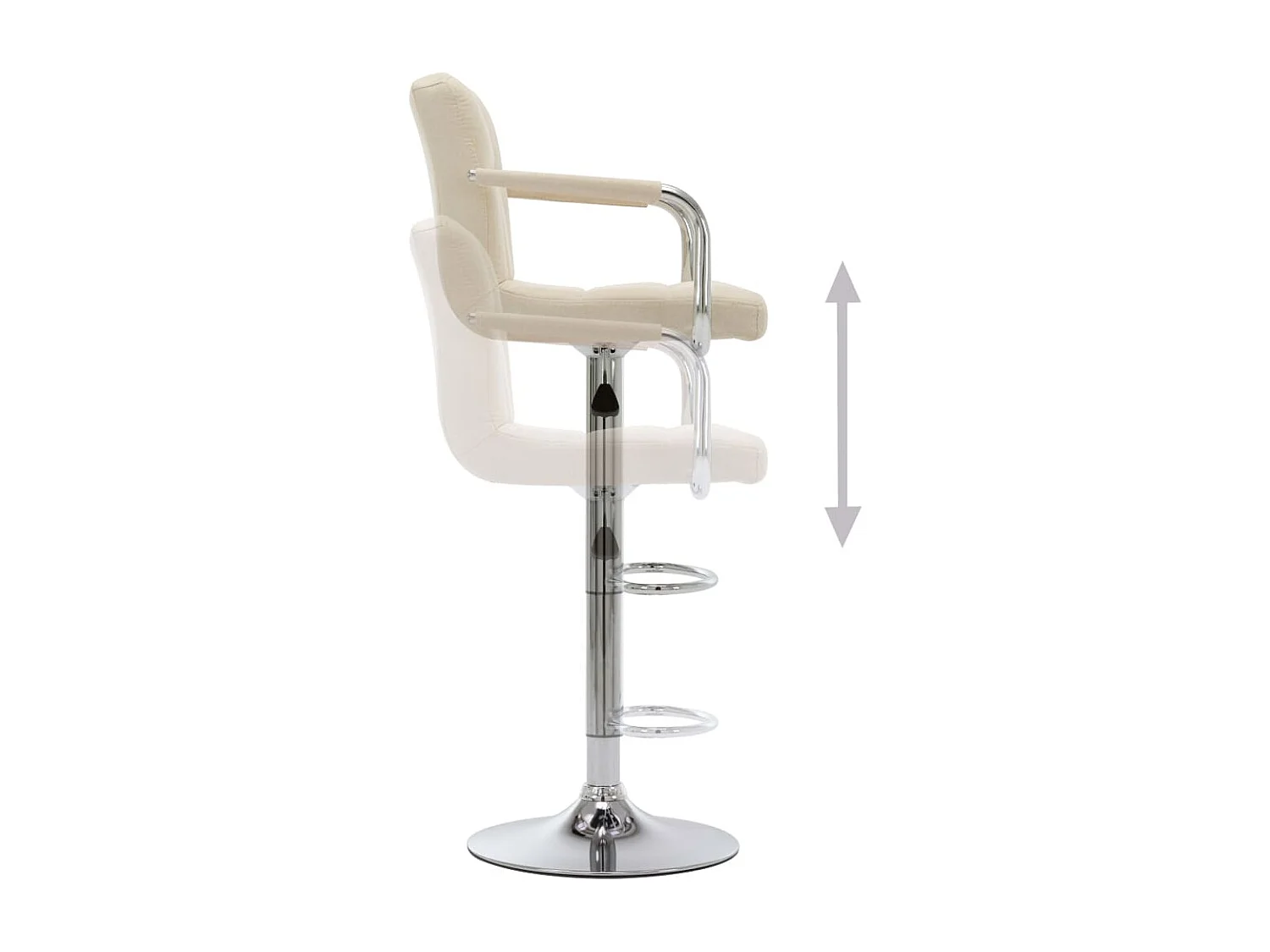 Bancos de bar 2 pcs tecido cor creme