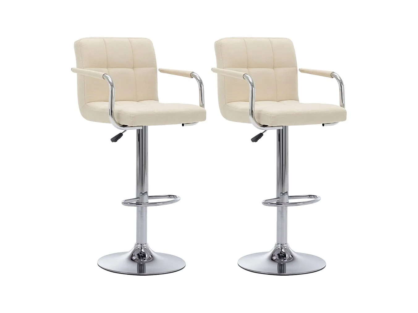 Chaises de bar lot de 2 crème tissu