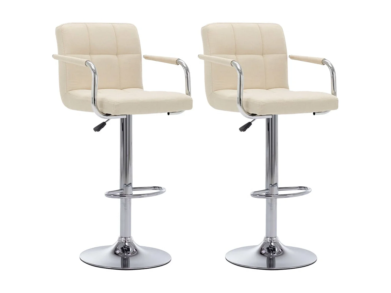 Chaises de bar lot de 2 crème tissu