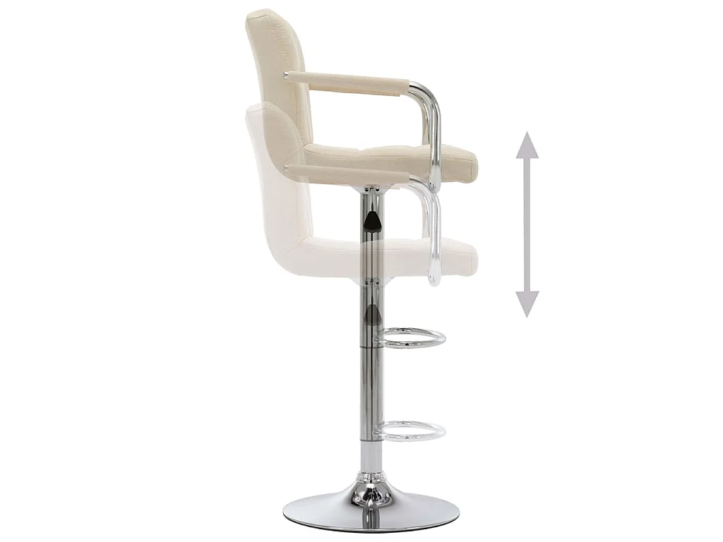 Chaises de bar lot de 2 crème tissu