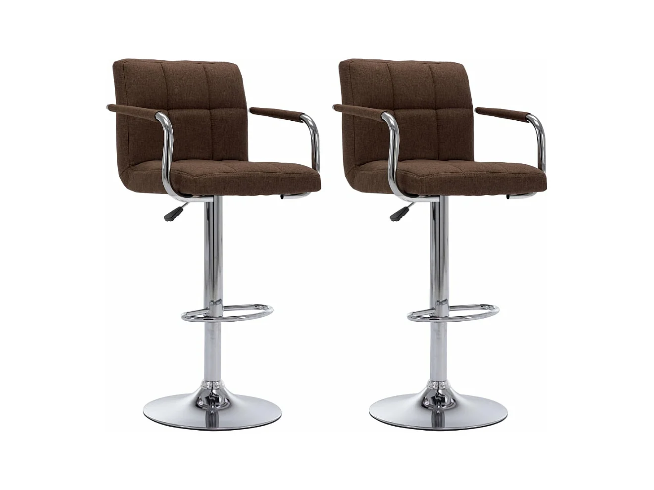 Chaises de bar lot de 2 marron tissu