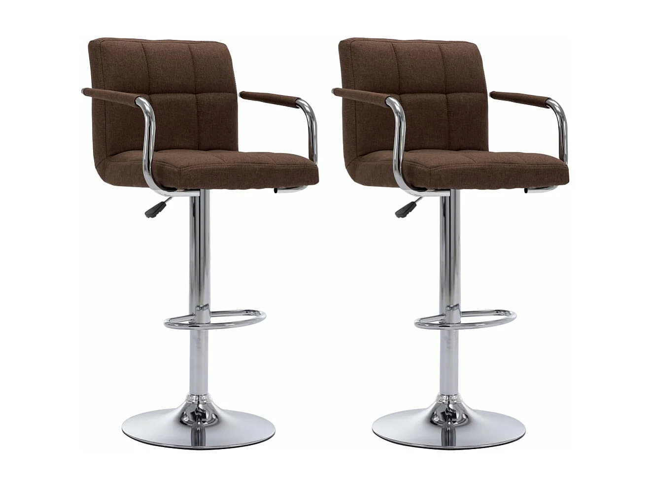 Chaises de bar lot de 2 marron tissu