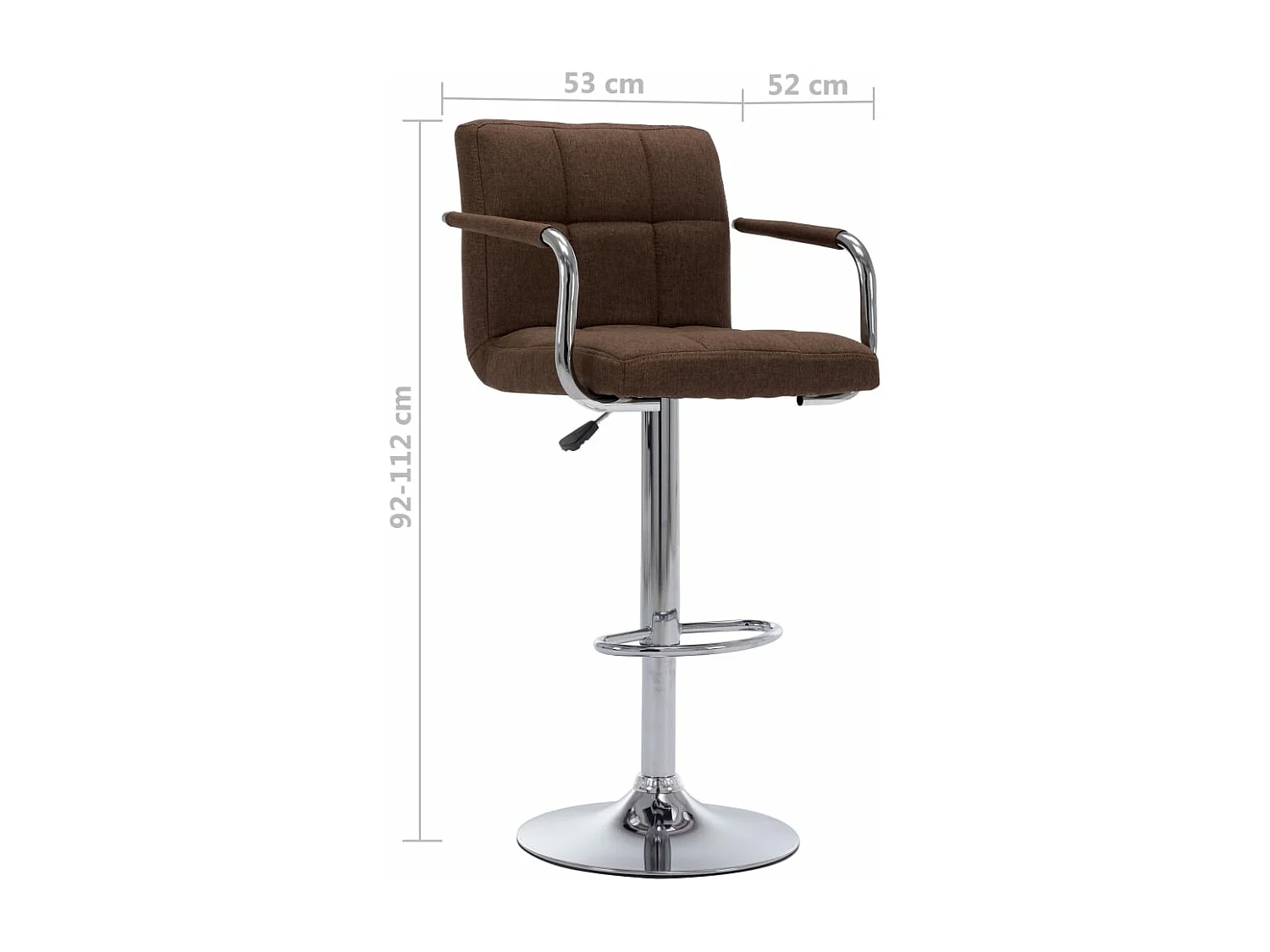 Chaises de bar lot de 2 marron tissu