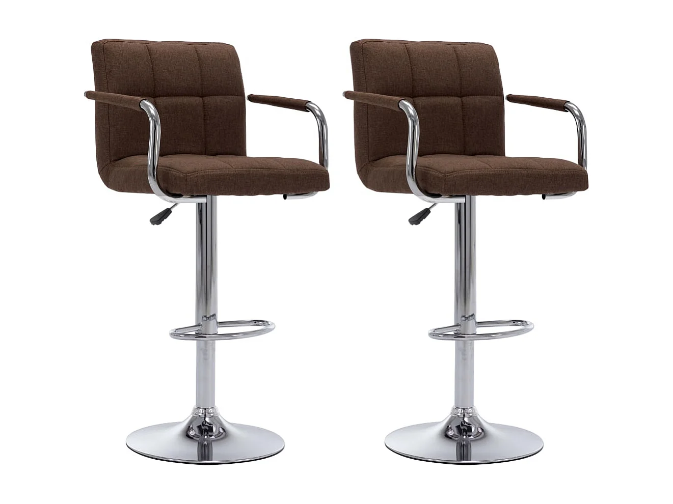 Chaises de bar lot de 2 marron tissu