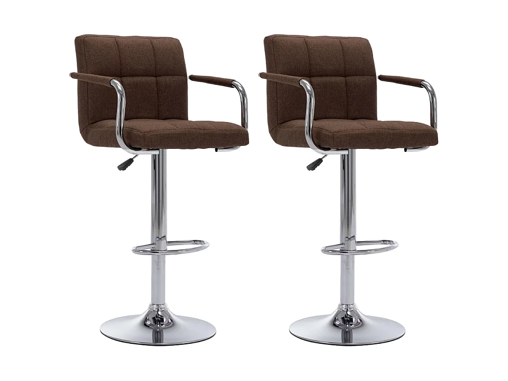 Chaises de bar lot de 2 marron tissu